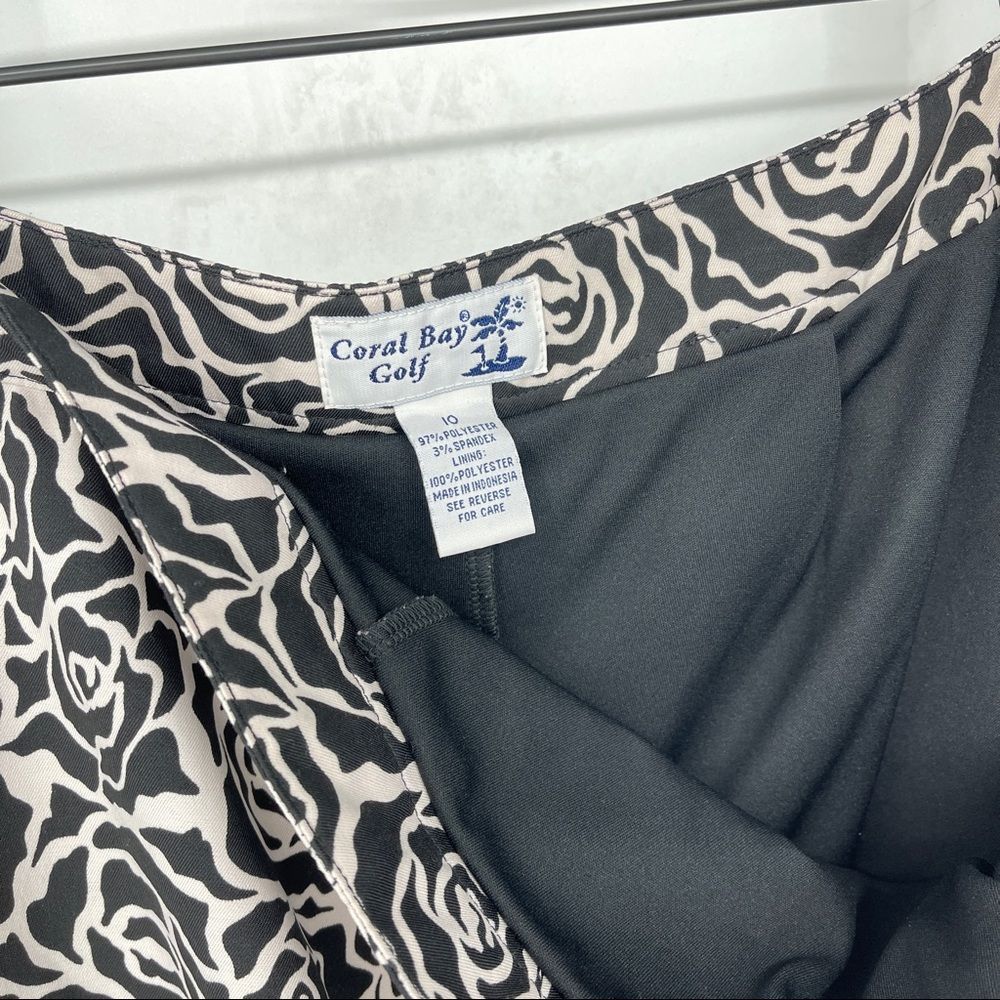 Coral Bay Black White Floral Golf Skort | Size 10 | Activewear Casual Classic - Picture 8 of 14